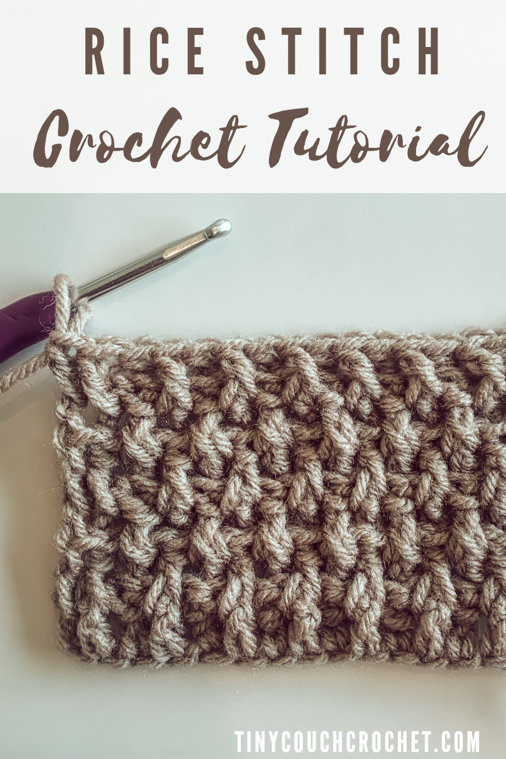 Rice Stitch - Modern Crochet Stitch Tutorial - Tiny Couch Crochet